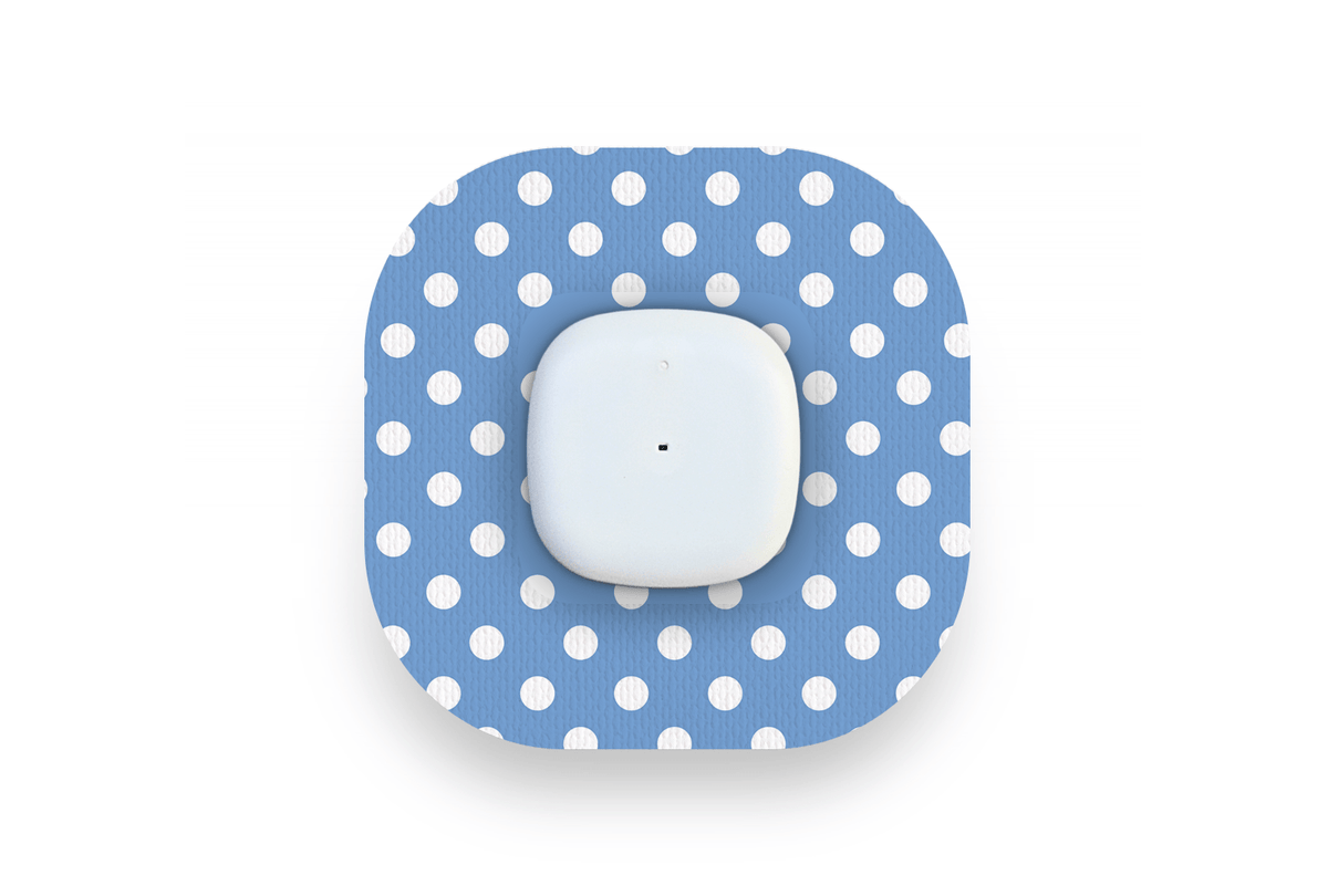 Blue Polka Dot Patch - Simplera for Single diabetes supplies and insulin pumps