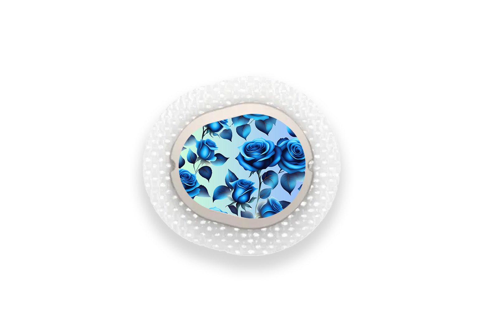 Blue Roses Sticker for Novopen 4, 5, 6, or Echo diabetes supplies and insulin pumps