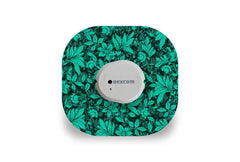 Bright Teal Flowers Patch - Dexcom G7 / One+ for Single diabetes supplies and insulin pumps