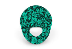 Bright Teal Flowers Patch for Guardian 3 diabetes supplies and insulin pumps