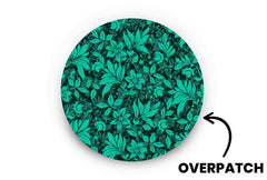 Bright Teal Flowers Patch for Overpatch diabetes supplies and insulin pumps