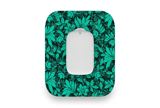 Bright Teal Flowers Patch - Medtrum CGM for Single diabetes supplies and insulin pumps