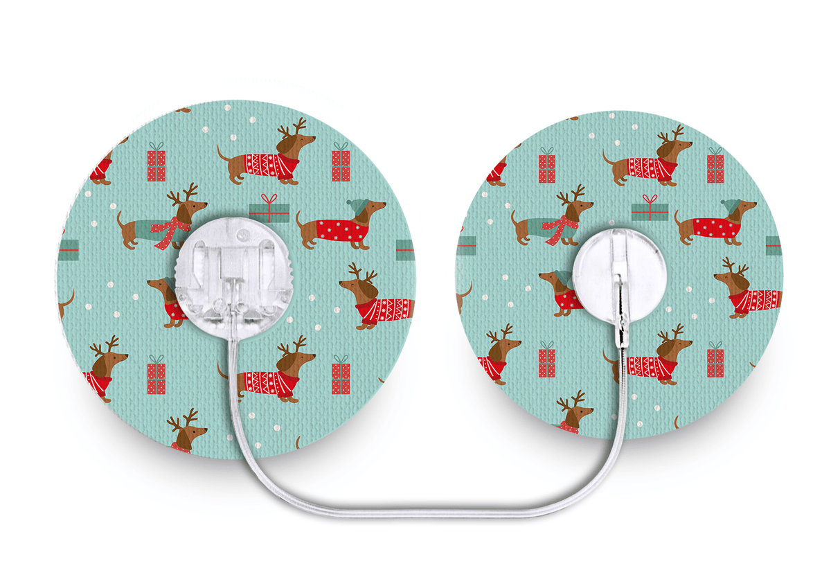 Christmas Puppy Patch - Tru - Steel for Single diabetes supplies and insulin pumps