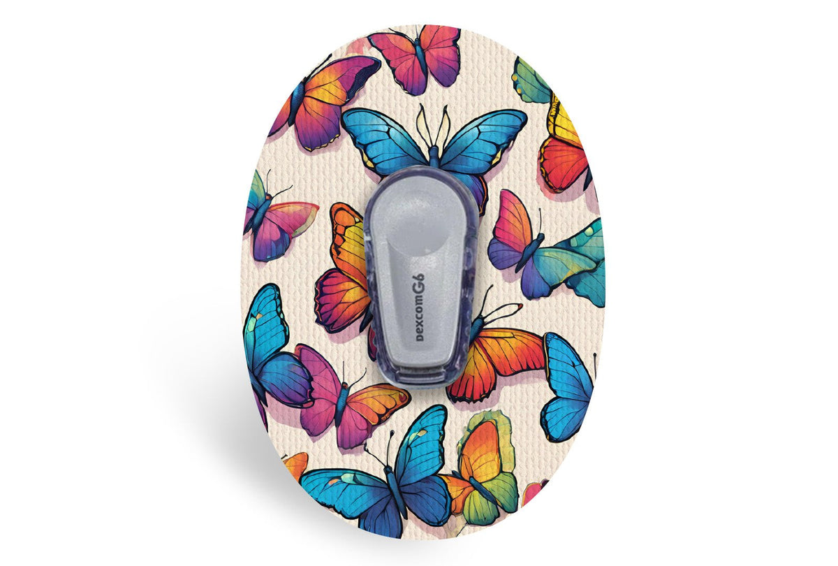 Colourful Butterflies Patch - Dexcom G6 / One for Single diabetes supplies and insulin pumps