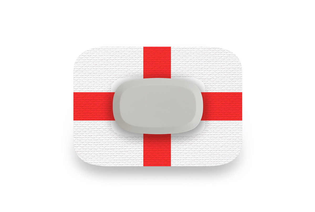 England Flag Patch - GlucoRX Aidex for Single diabetes supplies and insulin pumps