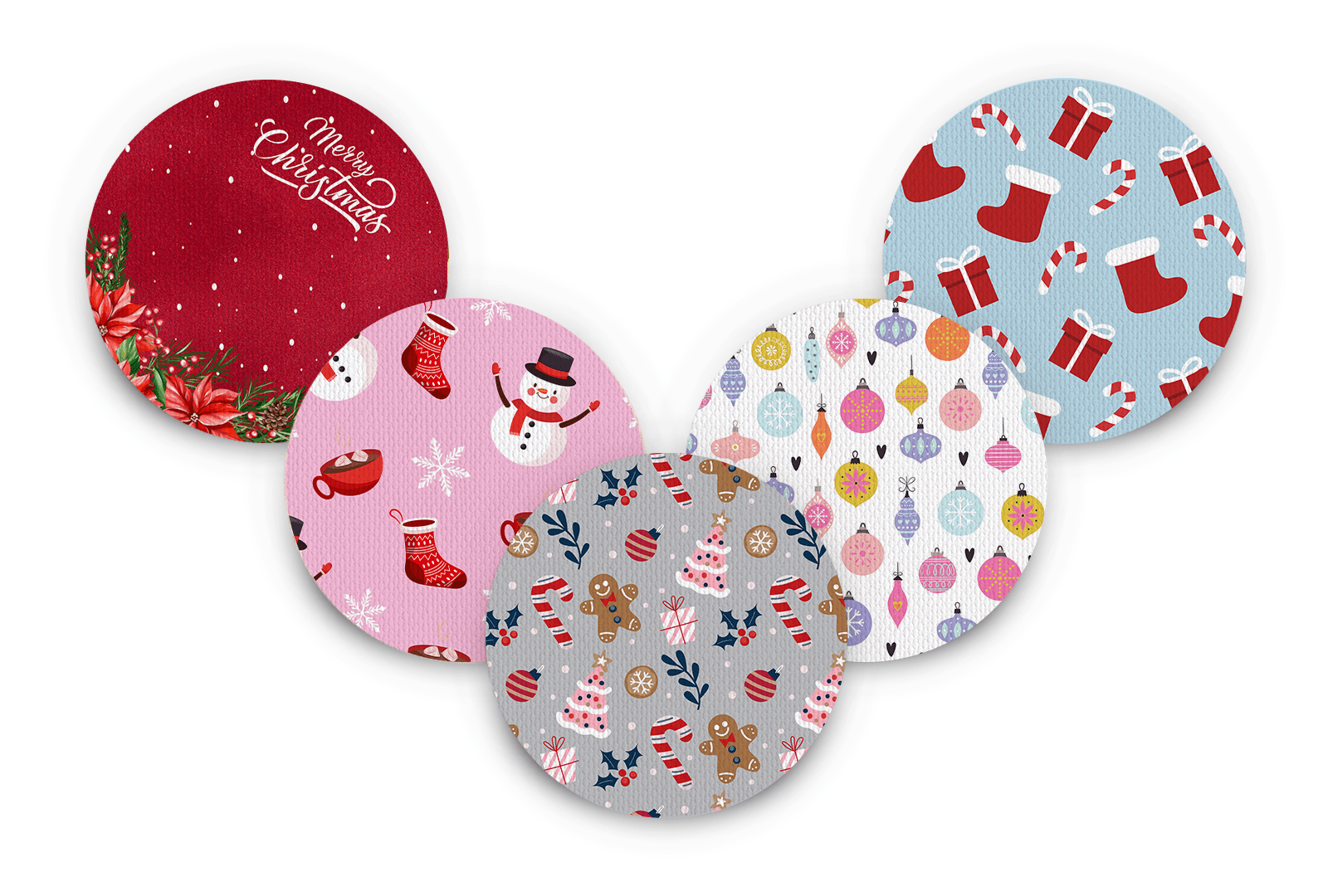 Happy Christmas Patch Pack for Overpatch - 5 Pack diabetes supplies and insulin pumps