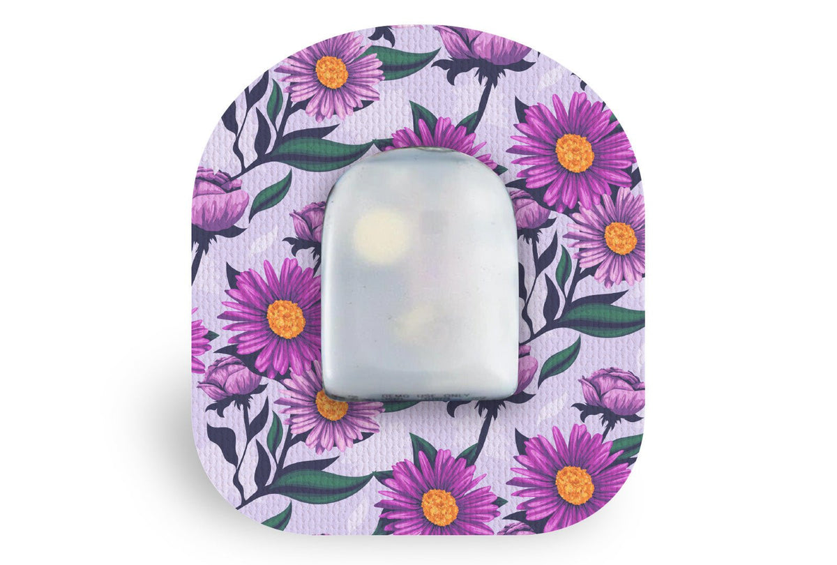 Lilac Daisy Patch - Omnipod for Single diabetes supplies and insulin pumps