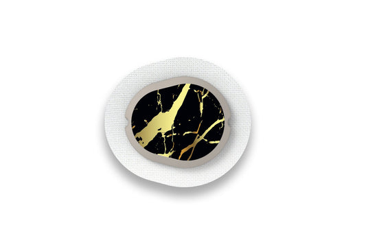 Luxury Black Marble Sticker - Dexcom G7 / One+ Sensor for diabetes supplies and insulin pumps