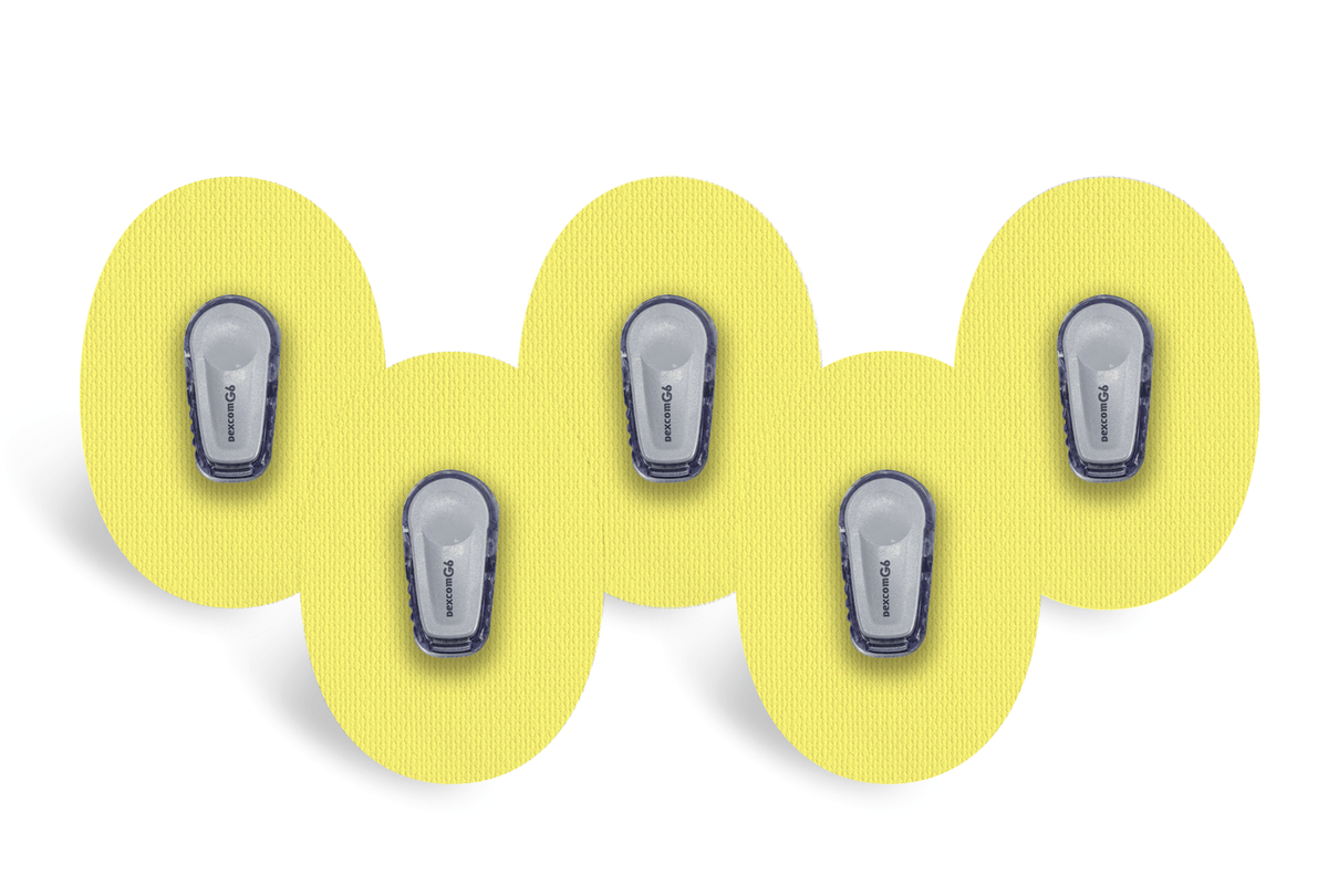 Pastel Yellow Patch Pack for Dexcom G6 diabetes supplies and insulin pumps