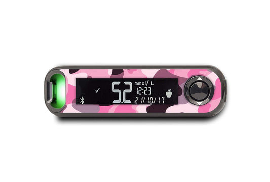 Pink Camo Sticker - Contour Next One for diabetes supplies and insulin pumps