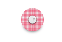 Pink Plaid Patch for Freestyle Libre 3 diabetes supplies and insulin pumps