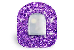 Purple Glitter Patch for Omnipod diabetes supplies and insulin pumps