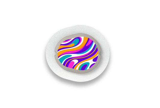 Purple Swirl Sticker - Dexcom G7 / One+ Sensor for diabetes supplies and insulin pumps