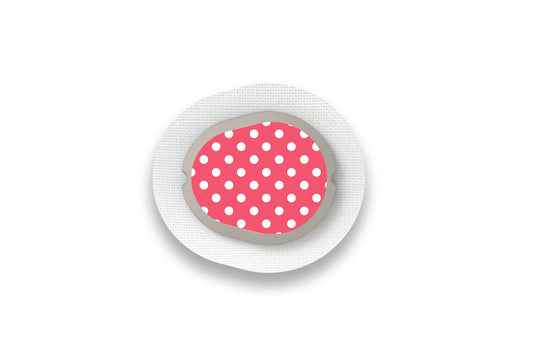 Red Polka Dot Sticker - Dexcom G7 / One+ Sensor for diabetes supplies and insulin pumps