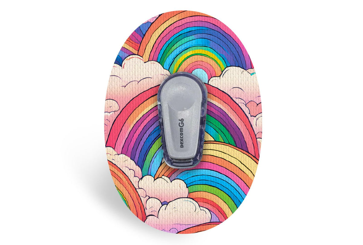 Retro Rainbow Patch - Dexcom G6 / One for Dexcom G6 / One diabetes supplies and insulin pumps