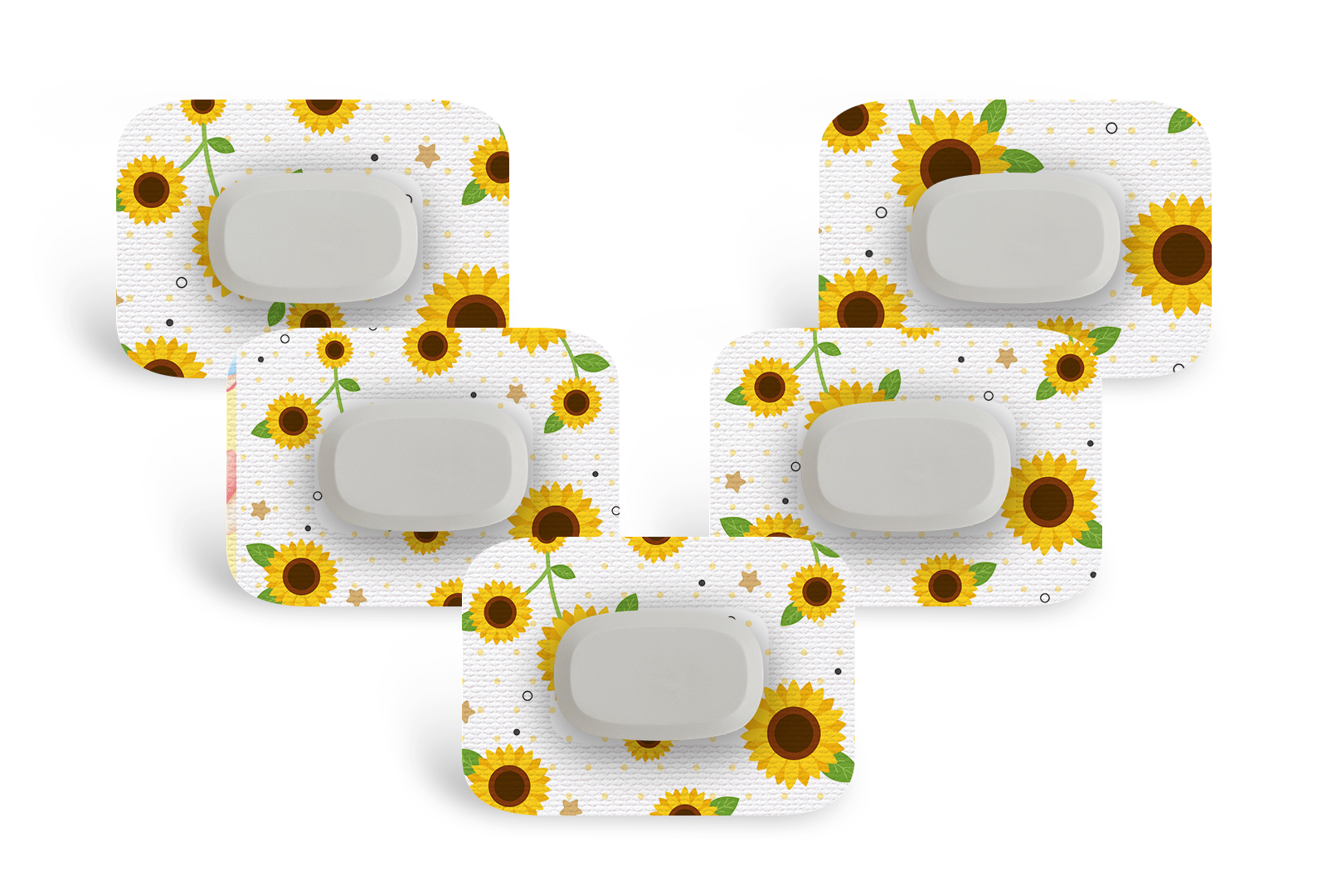 Sunflower Patch Pack for GlucoRX Aidex - 5 - Pack diabetes supplies and insulin pumps