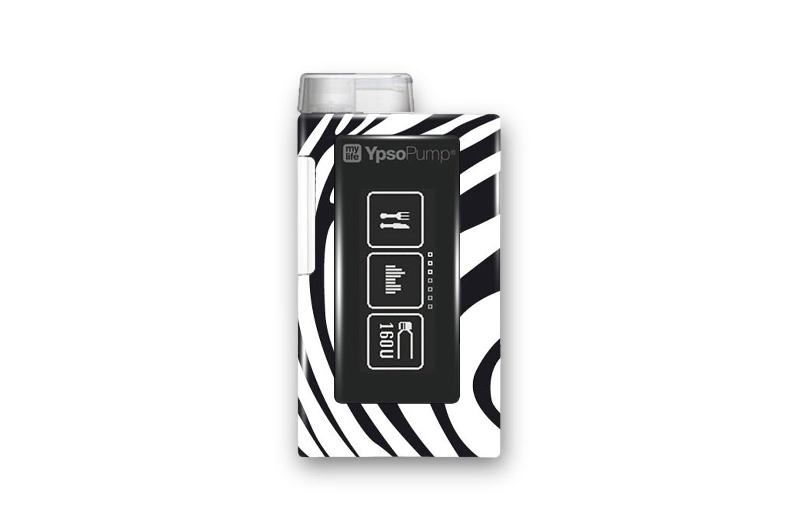 Zebra Print Sticker for Novopen 4, 5, 6, or Echo diabetes supplies and insulin pumps