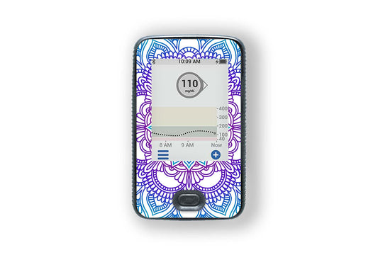 Blue Mandala Sticker - Dexcom G6 / One Receiver for diabetes supplies and insulin pumps