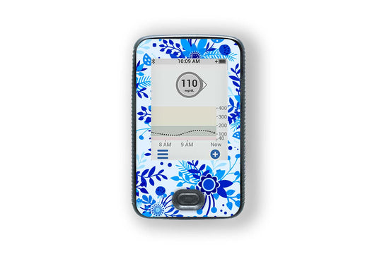 Bright Blue Bloom Sticker - Dexcom G6 / One Receiver for diabetes supplies and insulin pumps