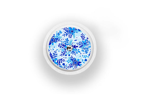 Bright Blue Bloom Sticker - Freestyle Libre 1, 2, or 2+ for diabetes supplies and insulin pumps