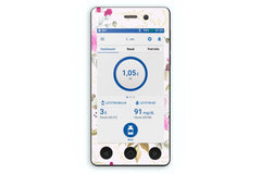 Bright Pink Flowers Sticker - Omnipod Dash PDM for diabetes CGMs and insulin pumps