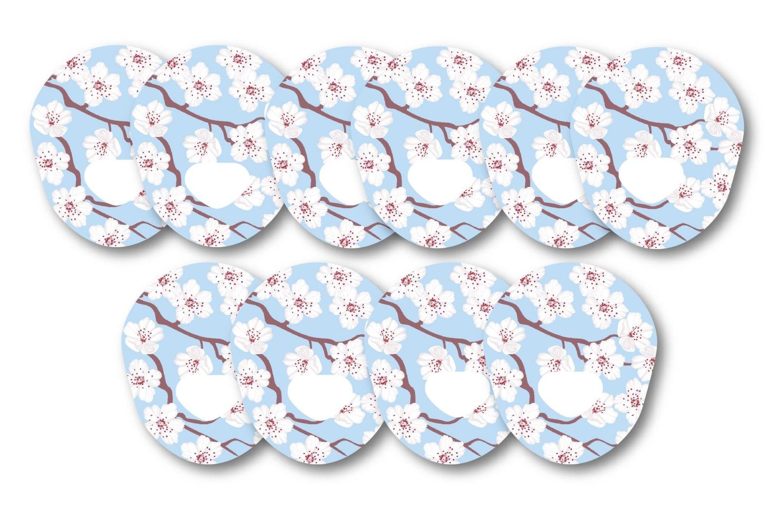 Cherry Blossom Patch Pack for Guardian Enlite - 10 Pack diabetes CGMs and insulin pumps