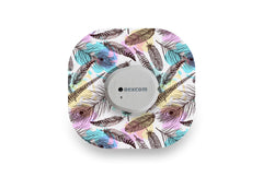 Colourful Feathers Patch - Dexcom G7 / One+ for Single diabetes CGMs and insulin pumps