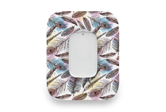 Colourful Feathers Patch - Medtrum CGM for Single diabetes CGMs and insulin pumps