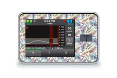 Colourful Feathers Sticker for T:Slim X2 diabetes CGMs and insulin pumps