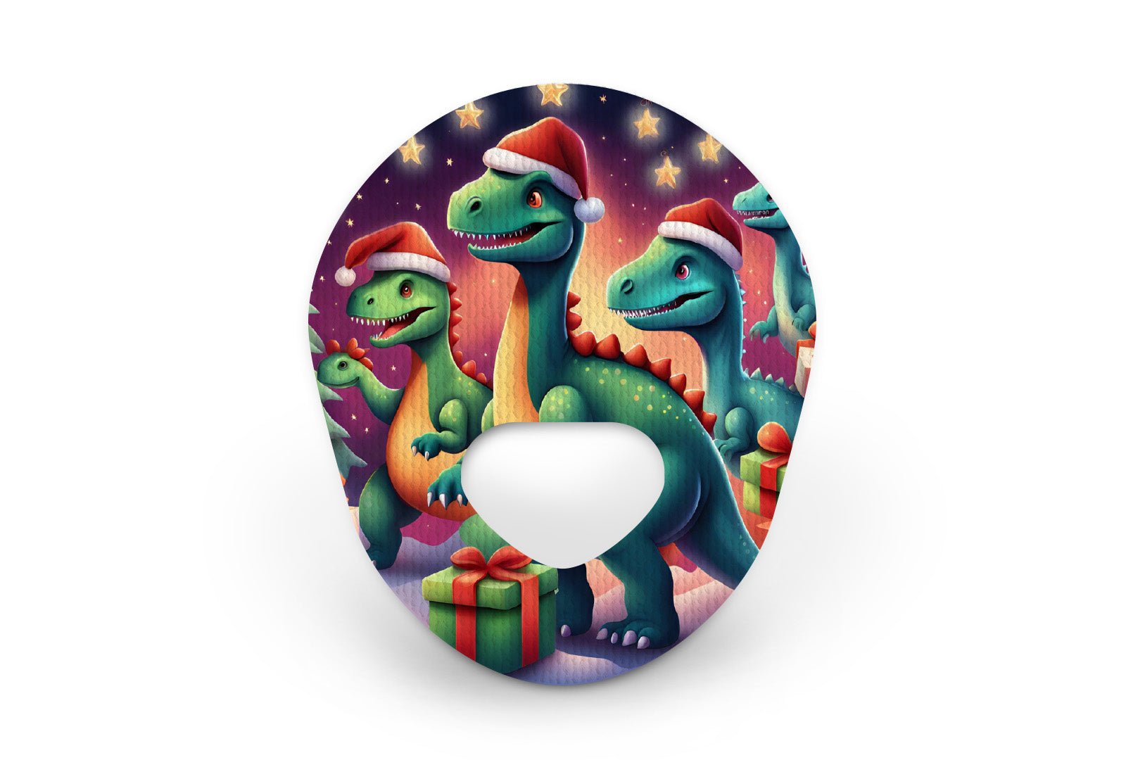 Dino Christmas Patch for Guardian Enlite diabetes supplies and insulin pumps