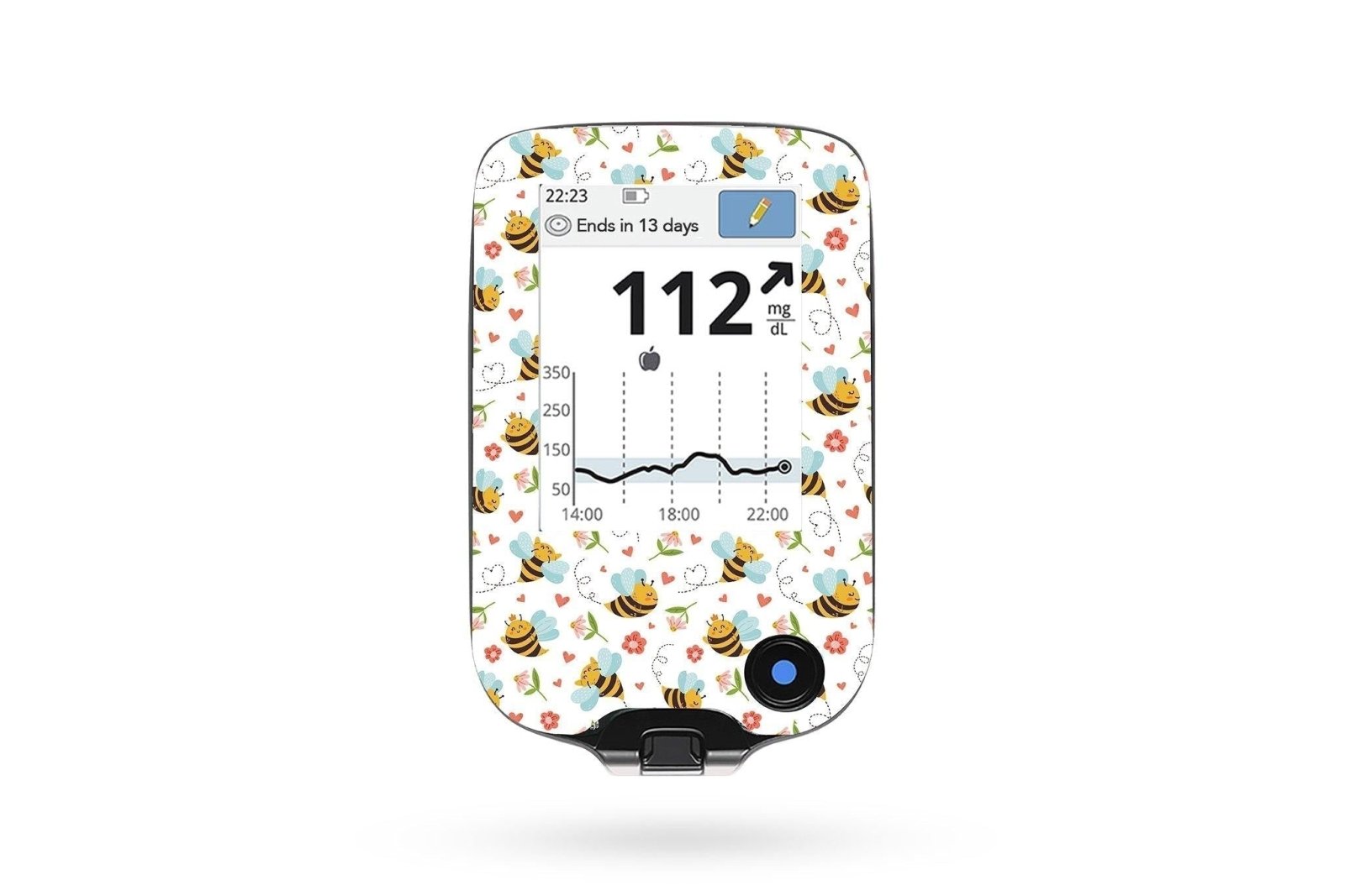 Don't Worry Bee Happy Sticker - Libre Reader for diabetes CGMs and insulin pumps