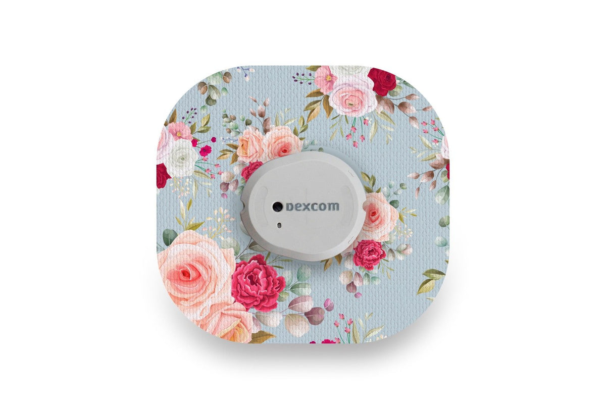 Elegant Roses Patch - Dexcom G7 / One+ for Single diabetes CGMs and insulin pumps