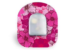 Fuchsia Florals Patch - Omnipod for Single diabetes supplies and insulin pumps