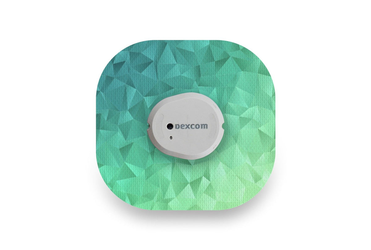 Geometric Green Patch - Dexcom G7 / One+ for Single diabetes CGMs and insulin pumps