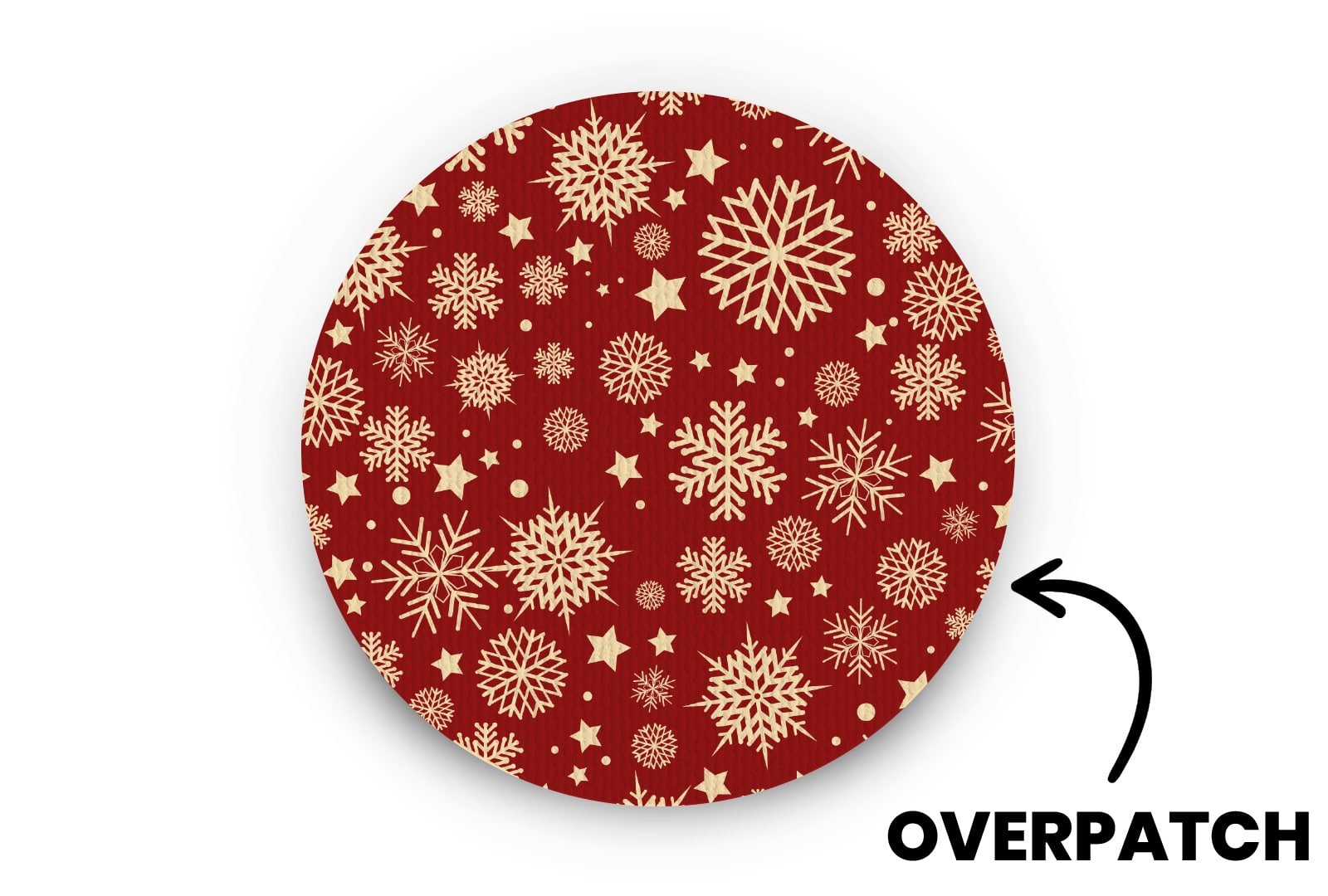 Golden Snowflakes Patch for Freestyle Libre 3 diabetes CGMs and insulin pumps