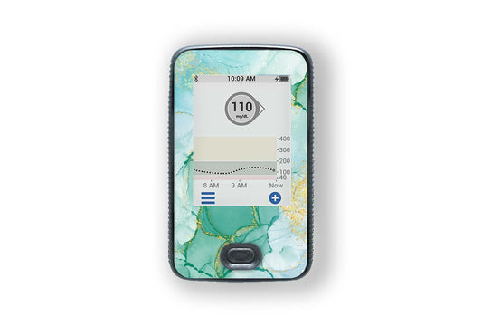 Green Marble Sticker - Dexcom G6 / One Receiver for diabetes supplies and insulin pumps