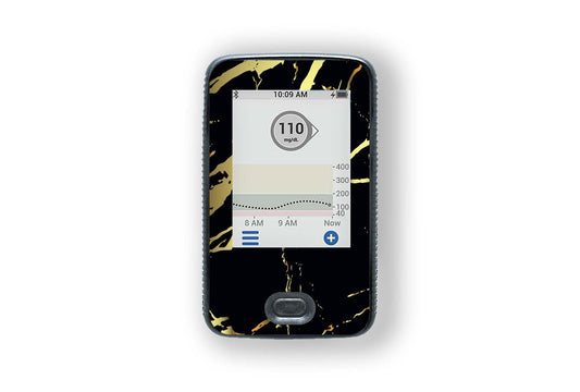 Luxury Black Marble Sticker - Dexcom G6 / One Receiver for diabetes supplies and insulin pumps