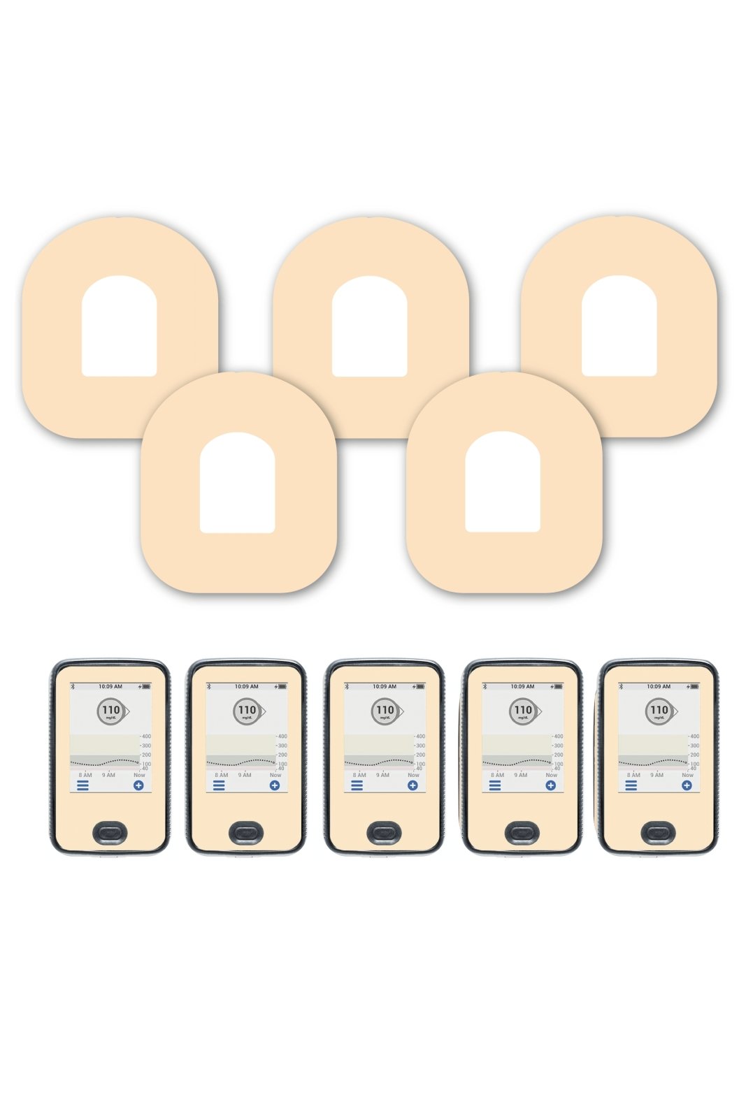 Pastel Orange Patches Matching Set for Omnipod diabetes CGMs and insulin pumps