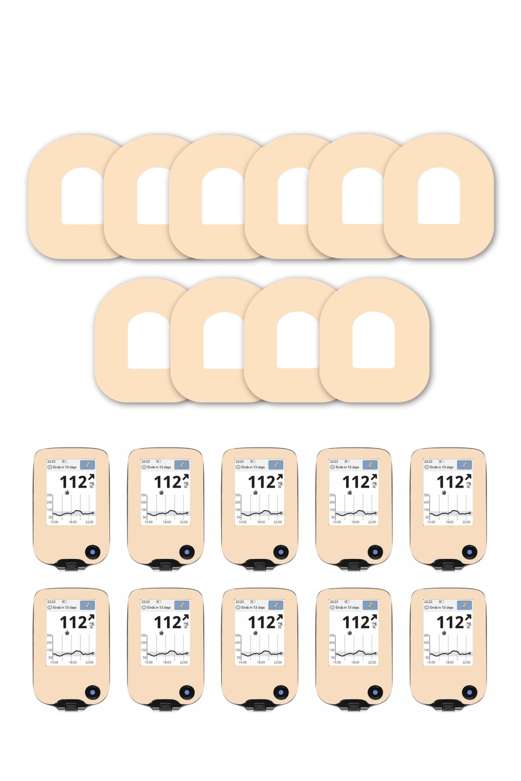 Pastel Orange Patches Matching Set for Omnipod diabetes CGMs and insulin pumps