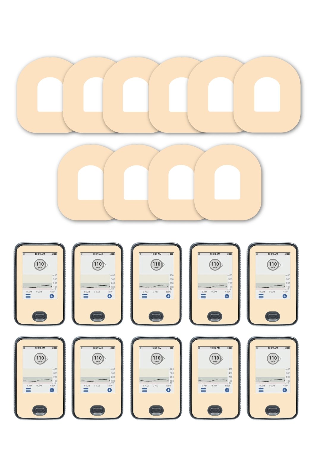 Pastel Orange Patches Matching Set for Omnipod diabetes CGMs and insulin pumps