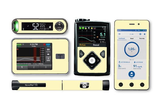 Pastel Yellow Sticker for Novopen diabetes CGMs and insulin pumps