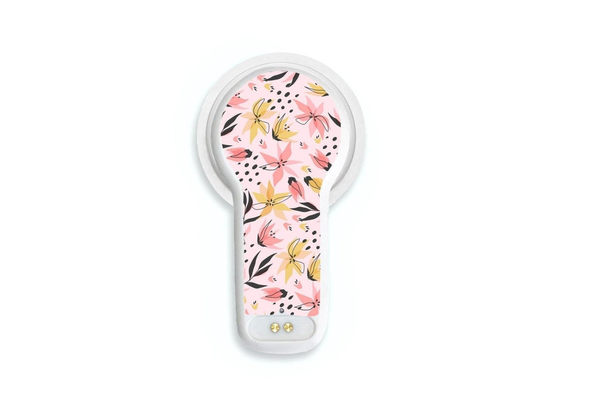 Pink and Yellow Flowers Sticker - MiaoMiao2 for diabetes supplies and insulin pumps