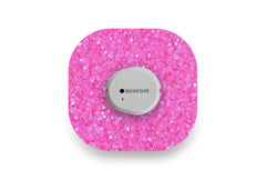 Pink Glitter Patch for Dexcom G7 / One+ diabetes supplies and insulin pumps