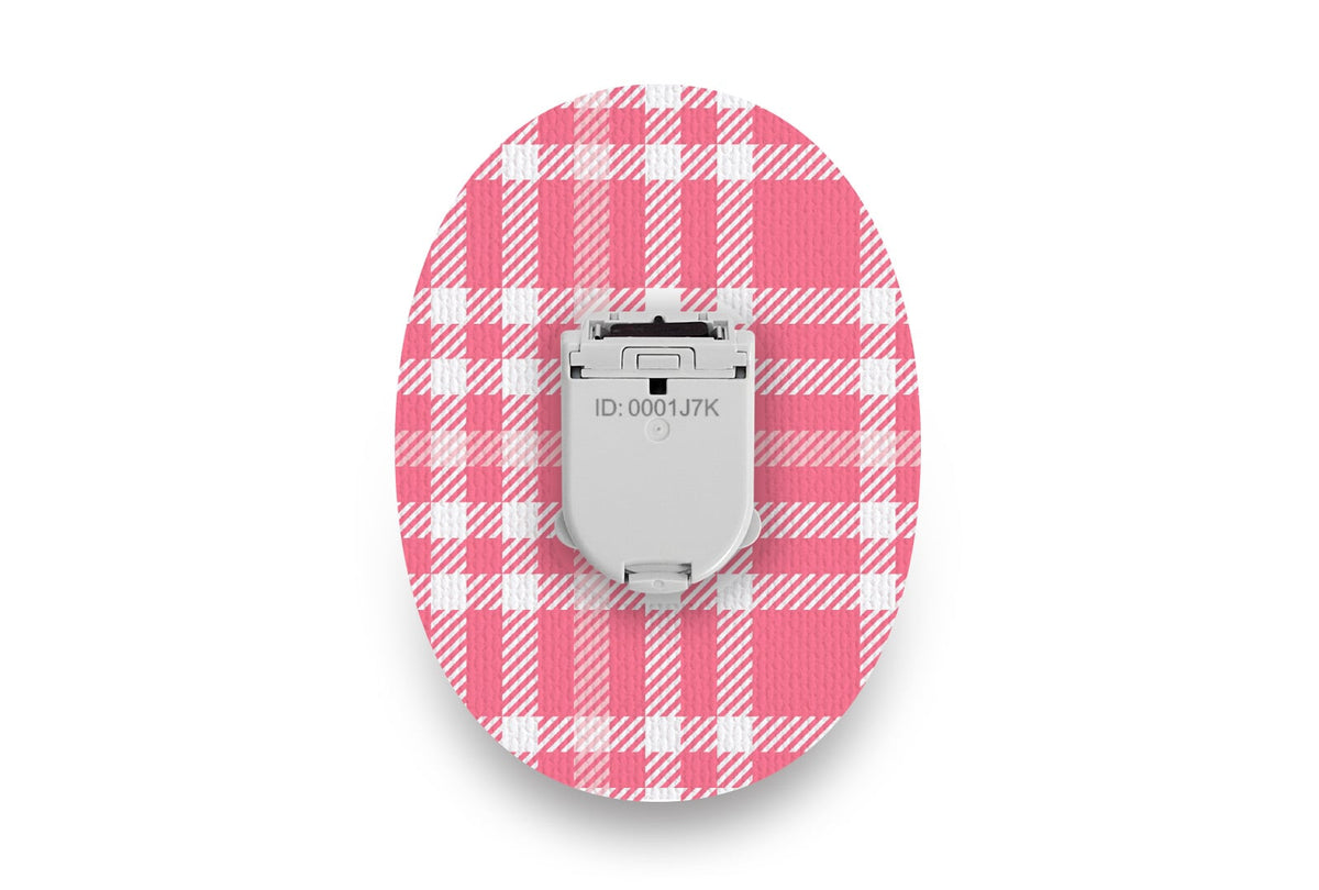 Pink Plaid Patch - Glucomen Day for Single diabetes CGMs and insulin pumps