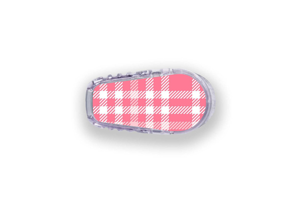 Pink Plaid Sticker - Dexcom G6 / One Sensor for diabetes supplies and insulin pumps