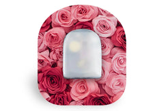 Pretty Pink Rose Patch - Omnipod for Single diabetes CGMs and insulin pumps