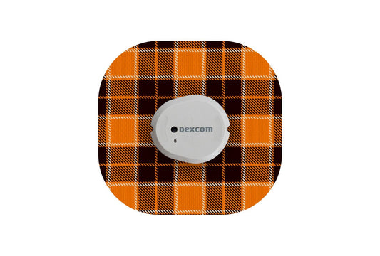 Pumpkin Plaid Patch - Dexcom G7 / One+ for Single diabetes supplies and insulin pumps