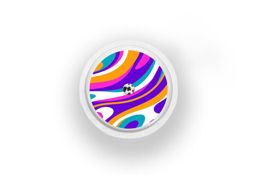 Purple Swirl Sticker - Freestyle Libre 1, 2, or 2+ for diabetes supplies and insulin pumps