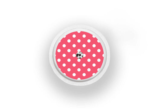 Red Polka Dot Sticker - Freestyle Libre 1, 2, or 2+ for diabetes supplies and insulin pumps