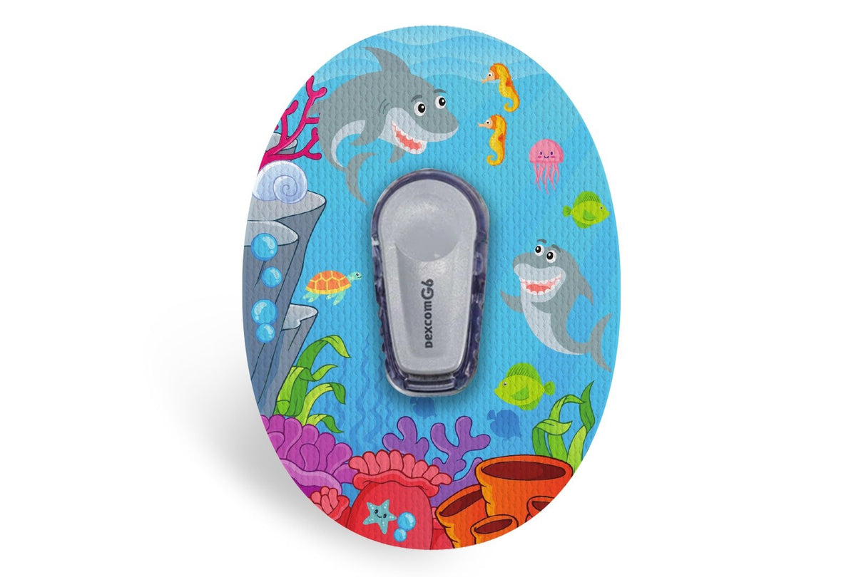 Smiley Shark Patch - Dexcom G6 / One for Single diabetes CGMs and insulin pumps